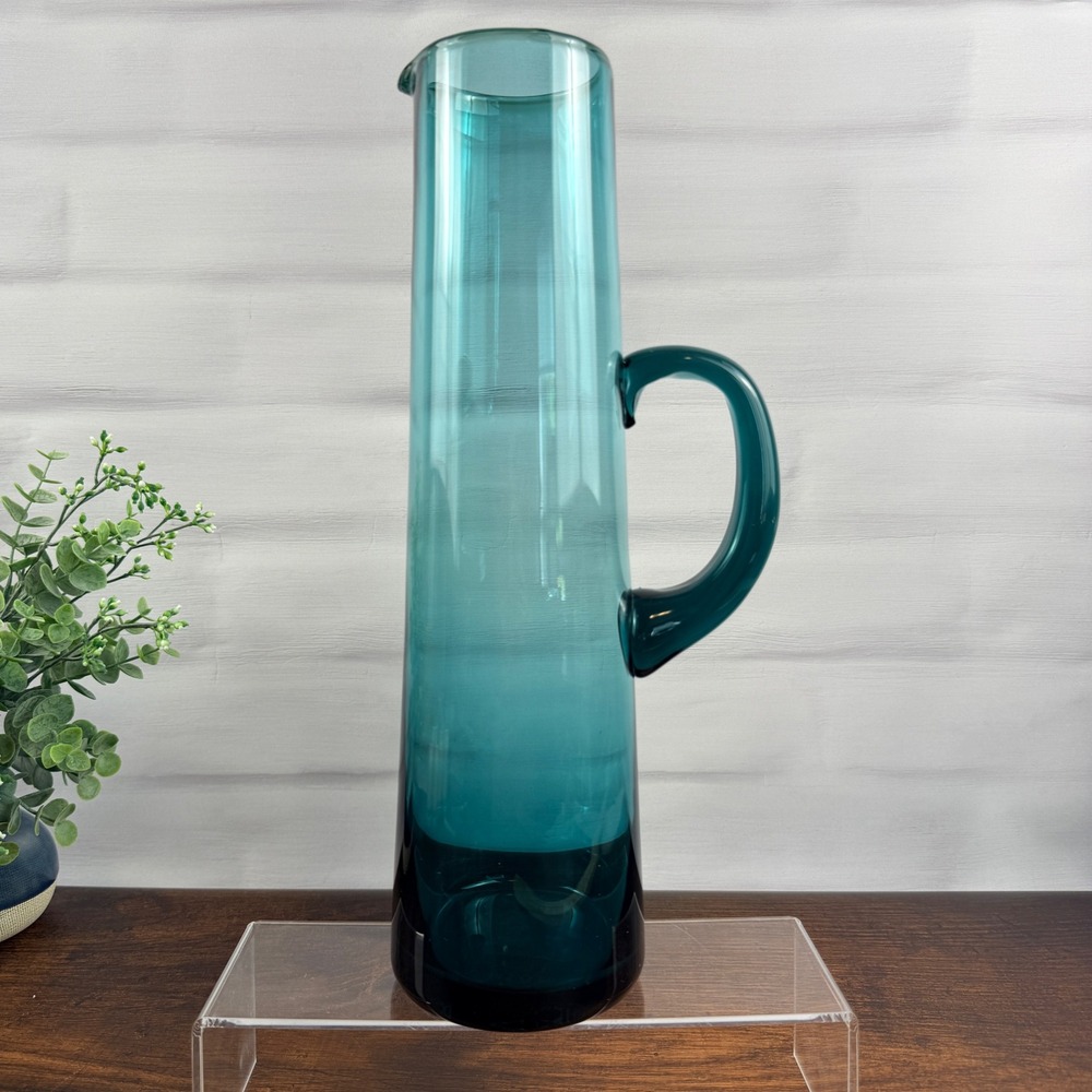 Thomas O'Brien Vintage Modern Target Teal Glass Pitcher 2005 13"